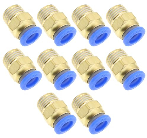 LT Easiyl Raccordo A Pressione Pneumatico Dritto Da 10 Pezzi Da 1/4 Pollici Maschio A Diametro Esterno Del Tubo Da 8 Mm Spingere Per Collegare Rapidamente l'aria Compressa