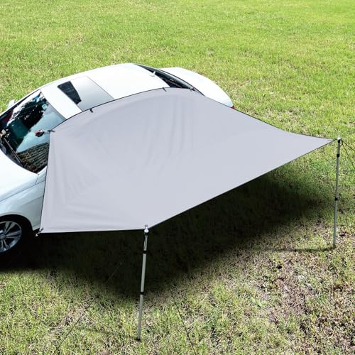 Dulepax Tenda solare auto, tenda solare listelli 4,8/6,8 mm, impermeabile, auto, furgoni, autobus, montaggio ventosa, grigio