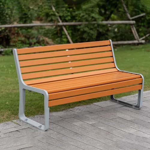 SORVA Gartenbank für den Außenbereich, Parkbank für die Terrasse, Verandabank, mit Rahmen aus Aluminiumguss, Sitzfläche mit Lattenrost, für Hinterhof, Balkon und Garten (Größe: 150 cm/59 Zoll B)