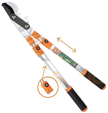 HYCHIKA Teleskop Heckenschere Hand Heckenschere Manuell 111CM, Handheckenschere, Hochwertige Stahl-Klingen, Klingenlänge: 214 MM, Buschschere, Für Form- und Rückschnitt von Hecken und Büschen