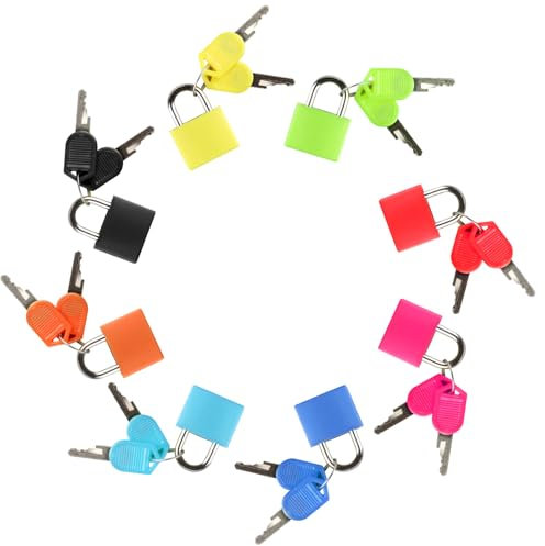 8 Pz Lucchetto Valigia Aereo, Lucchetti per Valigie con Chiavi, Lucchetto per Valigia, Piccolo Lucchetto per Valigie con Chiave, Colorato Lucchetti Armadietto, Lucchetto per Zaino Bagagli Cassetto
