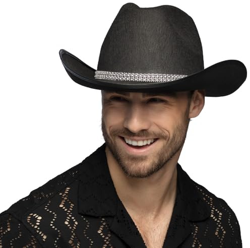 Boland - Cowboyhut Daisy, Kopfbedeckung, Accessoire für Western Kostüme, Zubehör für Festival, Karneval oder Junggesellenabschied