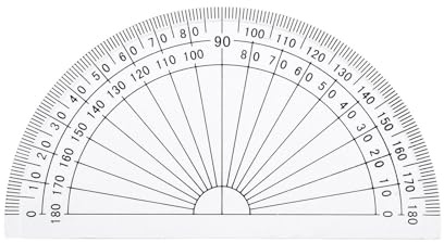 Plastic Protractor Protractor 180 Degrees, 4 Inch and 6 Inch, Clear, 2 Pieces