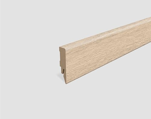 EGGER Sockelleiste Eiche beige L696 | neues kubisches Profil | passend zu Fußboden Loja Eiche creme