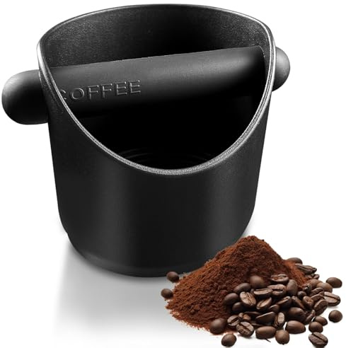 Boite a Marc de Cafe, Réutilisable Knock Box Café avec Amovible Tige Percussion, Base Antidérapante, Rond Boite Cafe Convient pour Cuisine Restaurant Café Bar Bureau (10x10x11cm)