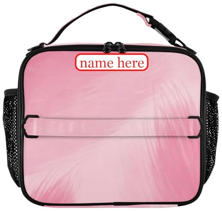 tplaotee Lonchera personalizada con degradado de melocotón para mujer, lonchera impermeable para hombres con asa, bolsa térmica para picnic, senderismo, camping, vieiras, patrón de acuarela