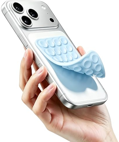 DreamsLink.LC Silicone Double-Sided Suction Phone Mount - Babyblue Small | Detachable Phone Accessories, Fidget Hands-Free Holder for Content Creators, Teen Girl Gifts Trendy Stuff, 3.74″x2.2″