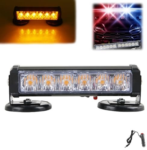 Lampe flash magnétique puissante for voiture, 6 LED haute intensité, lumière stroboscopique de voiture étanche IP66 avec télécommande, lumières stroboscopiques d'urgence, lumières d'avertissement de p