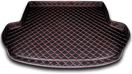 FUSKL Leder Auto Kofferraummatten für Opel Astra H Caravan 2004-2010 | Autozubehör Kofferraumwanne Cargo Matten rutschfest Wasserdicht Teppiche,A/BlackRed