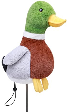Funny Mallard Duck Golf Headcover, Animals Plush Golf Club Head Covers, Small Size Fits Hybird and Irons, Large Size Fits Standard 460cc Driver Head