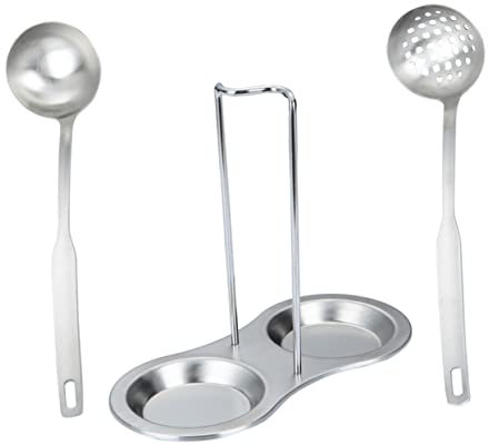 WEKADRIN 1set Cucchiaio Scolapasta Acciaio Inossidabile Con Supporto Manico Per Zuppe e Stufati Utensili Per Casa e Ristoranti