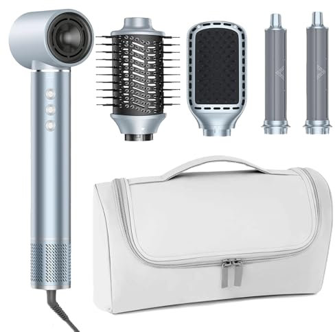 5 en 1 Brosse à Air Chaud | Brosse Sèche-Cheveux ionique haute vitesse | Boucleur Volumateur Lissage | Brosse à Air Chaud Sac de Rangement | Appareils de coiffure multifonctionnels pour tous types