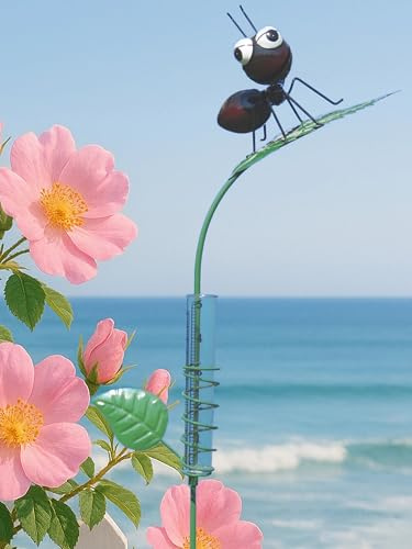 Pommerntraum ®| Regenmesser Niederschlagsmesser Gartendeko Ameise Tierfigur | Pluviometer Ombrometer Gartendekoration Gartenstecker Ameisenfigur Gartenaccessoires Geschenkidee Handarbeit (Ameise schwarz)