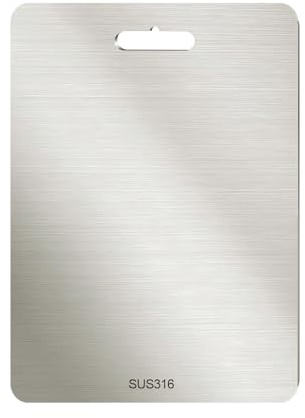 Planche a Decouper Inox, Planche a Decouper en Titane - Robuste et Durable, RéVersible, Facile à Nettoyer, AntibactéRien et Inodore (39 * 28cm)