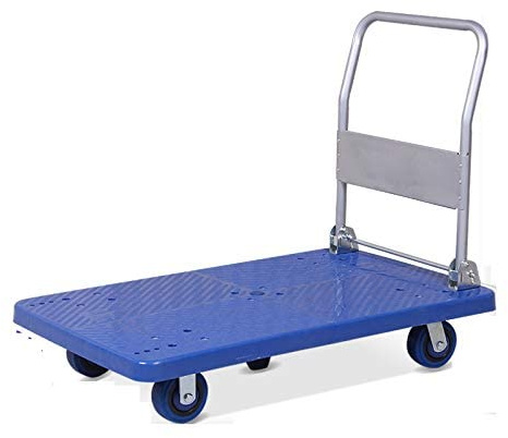 Plattformwagen, Edelstahl, fünfrad, leise, belastbar 500 kg, Haushaltswagen für Lagerung, Büro und Logistik