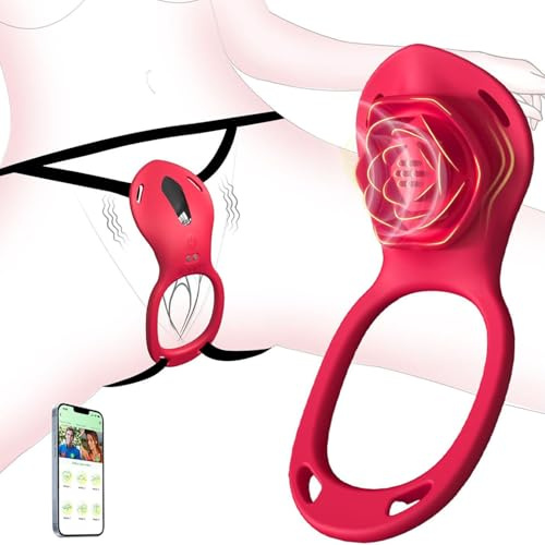 Vibromasseurs feminin à distance Sex Toýs Femme Couple clitoridien Oeuf Vibrant femme à App Distance avec 10 Modes de sex toys sextoyse femme clitoridienne gode vibro-masseur sextoy (Rouge-PM1Z46V)