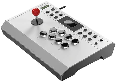 Générique Joystick Arcade pour PS4/PS5/PC avec Turbo, Macros, Boutons Programmables, Pavé Tactile Intégré, Contrôleur de Combat Haute Précision