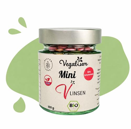 Vegablum MINI Vlinsen Schoko | Bio, Vegan & Plastikfrei | Leckere Schokolinsen (100g, Mini Vlinsen)