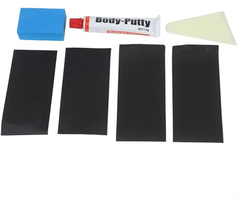 Kit de mastic de carrosserie de voiture 15 g avec grattoir et papier de verre pour réparation de bosses profondes, finition lisse