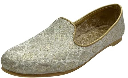 ESHOE ETHNIC Embroidered Loafers Wedding Party Footwear Traditional Jutti Indian Mojari for Mens