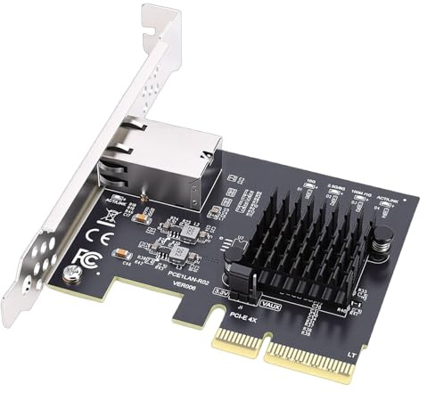 GOWENIC Tarjeta Adaptadora Ethernet PCIe 4X 10Gbps, Controlador RTL8127AT, Tarjeta de Red Gigabit para Servidor de Escritorio PC NAS, Soporte 10/11, Compatible con PCI-E 4X/8X/16X