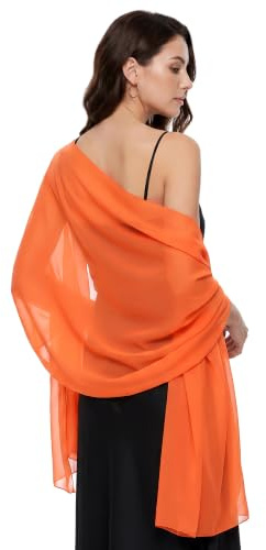 JasGood Stola Damen Festlich Halstuch Chiffon Schal Modischer Stola für Abendkleid Leicht Sommer Scarf für Brautkleider Hochzeit