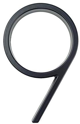 husnummer, 125 mm flytande husnummerbokstäver stor modern dörr hem utomhus 5 tum svarta siffror adressskylt #0-9(9)