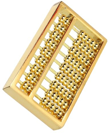ASHATA Mini Boulier en Laiton, Outil de Calcul des Mathématiques Chinoises à 9 Vitesses, Boulier Vintage pour Enfants et Adultes, Décoration de Bureau de Collection, 1,5 Pouces