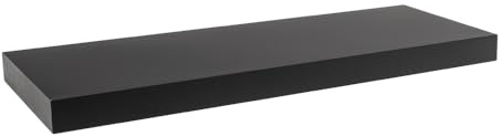 Velano Wandregal - Bücherregal - Schweberegal 59,5x23,5 Schwarz | Regal Wand - Regalbrett - Küchenregal - Bücherregal Kinder - Deko Wohnzimmer - GewürzregalHolz - Wanddeko Regale Boho Deko