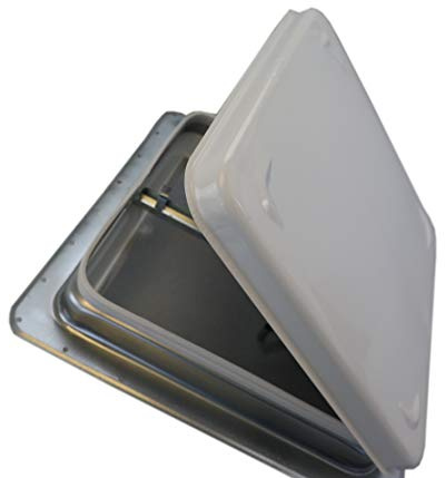 Class A Customs RV Roof Vent with Low Profile White Metal Lid CAC85111-WH