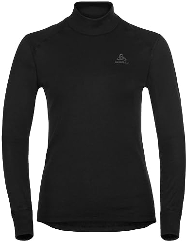 Odlo Thermounterwäsche Damen Active Warm I Langarm Thermoshirt I Warme Skiunterwäsche Langarm Thermoshirt mit Kragen I Damen