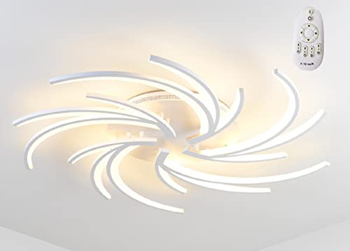 NEU 2042-5White LED Deckenleuchte mit Fernbedienung Lichtfarbe/ Helligkeit einstellbar Acryl-Schirm weiß lackierter Metallrahmen Modernes Design Energieeffizienzklasse: A+ Modern (2042white-5)