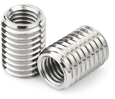 304 Edelstahl, Innen- und Außengewindemutter, Gewinde Umwandlungsschraube, Gewindejacke, m3m4m5m8m10m12m16-Äußere M14 * Inner M10 * High 15 [2 stücke]