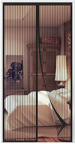 Orumrud Magnet Fliegengitter Tür Insektenschutz Tür, 80x210 CM Fliegengitter Schiebetür Insektenschutz Balkontür Magnetischer Fliegenvorhang Moskitonetz Tür für Terrassentür, Wohnzimmer, Schwarz