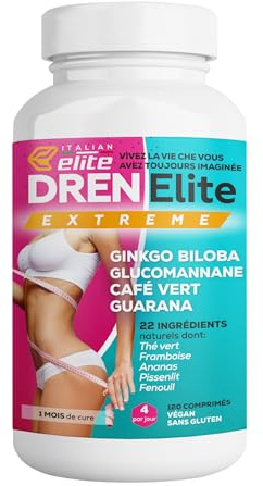 Italian Elite® Dren Extreme - Drenante e Detox Naturale per Donna, 120 cpr. | Integratore per Ritenzione Idrica, Drenaggio Linfatico e Cellulite. Con Bromelina, Glucomannano, Finocchio, Tarassaco.