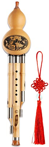 Hulusi Musikinstrument Nanzhu Cucurbit C Down B Key Professionelles Spielinstrument Lerngeschenke Für Anfänger (Color : Yellow, Size : C-Key)
