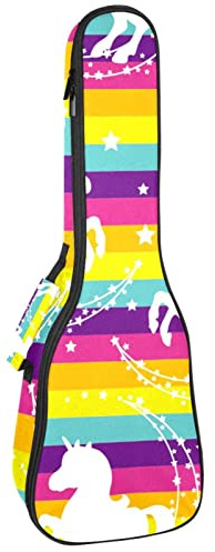 Gigbag für Tenor-Ukulele, wasserdicht, gepolsterter Rucksack, ideal für Sopran-Konzert (53 / 61 cm / 61 cm) Einhorn-Stern