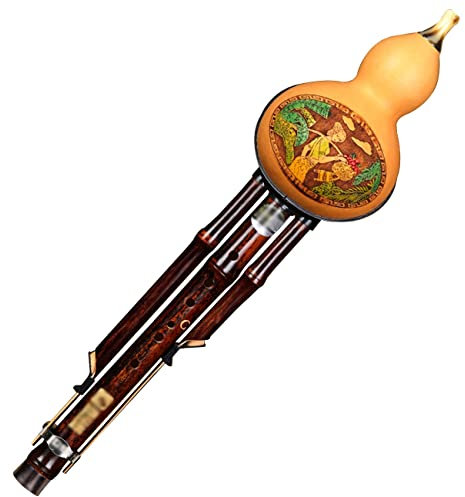 Hulusi Für Anfänger Und Erwachsene Zum Spielen Cis B DREI Blasinstrumente Orchester, Das Die Kürbisflöte Spielt Hulusi Musikinstrument Mit Box Haltbare Intonation (Color : Brown, S : B-Flat)