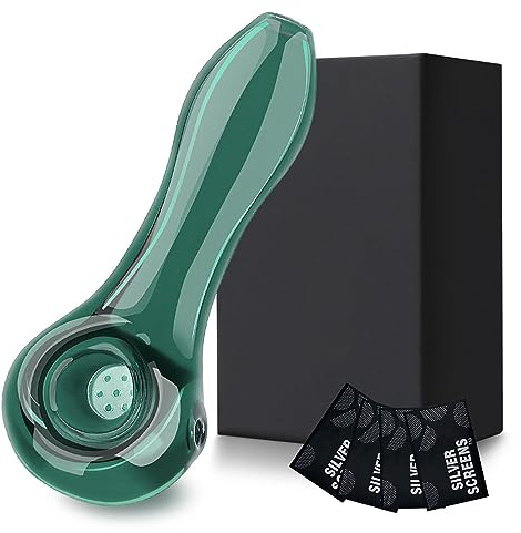 SUNNEKO Glaspfeife, 7 Löcher Glaspfeife, Glaslöffel Elegant Schönes Kompaktes & Leichtes Design, Hitzebeständigkeit - Geschenk für Sammler, Enthusiasten und Väter