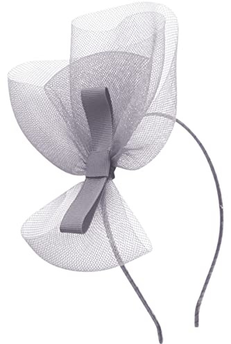 Aurora Collection Crin and Ribbon Fascinator in Silber, Einheitsgröße