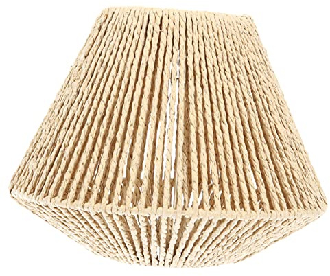 Uonlytech Paralume in Rattan Paralumi Paralume in Vimini Lampada Da Tavolo A Sospensione in Rattan Lampadario Gabbia Per Lampada in Rattan Corda Di Paglia Corda Di Telaio