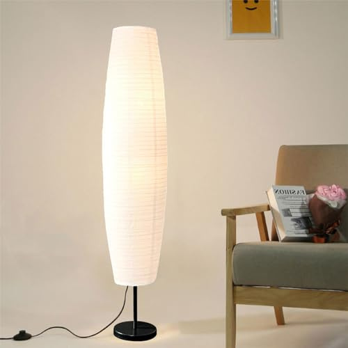 GUANSHAN Lampadaire en papier de riz de style japonais minimaliste décoratif lampadaire pliable en papier éclairage d'ambiance lampe de chevet pour salon chambre à coucher