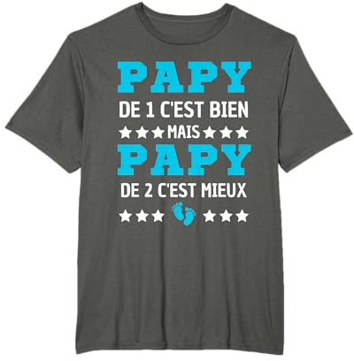 Annonce Grossesse Papy 2eme Enfant 2024 Futur Grand pére T-Shirt