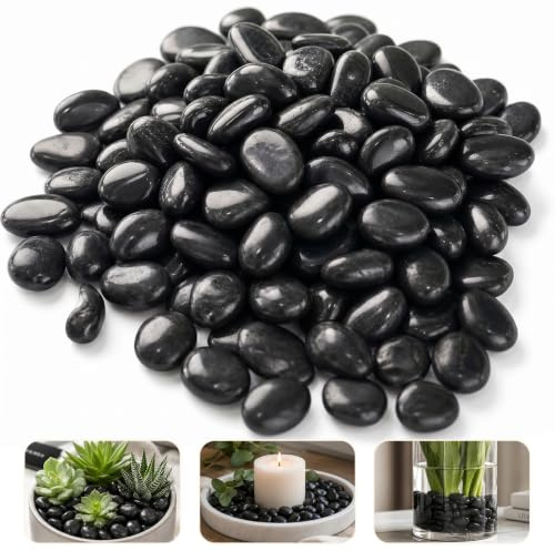 VGOODALL Kieselsteine für Pflanzen, Flussfelsen, Kieselsteine, polierter Kies, Aquariumsteine, dekorative Steine für Zuhause, Pflanze, Vase, Aquarium, Dekoration, 0,5 kg