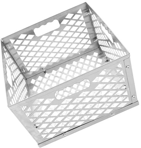 Kisangel Smoker Bbq Zubehör Wiederverwendbarer Holzkohleboxhalter Metall-holzkohlebehälter Für Effiziente Und Einfache Bedienung