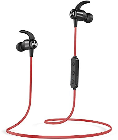 UXD Wireless Bluetooth In Ear Headphones, Noise Cancelling Earbuds with Bluetooth 5.0 & CVC8.0 Mic, IPX7 Waterproof, Magnetic Design - 20H Playtime for Gym, Running, Cycling, Sports Workout (RED)