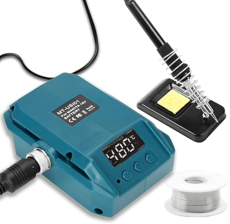 TPDL fer à souder sans fil 60 W pour batterie Makita 18 V, soudeur numérique, température réglable de 180 à 480 °C, fil 50 g, support, interrupteur ON/OFF