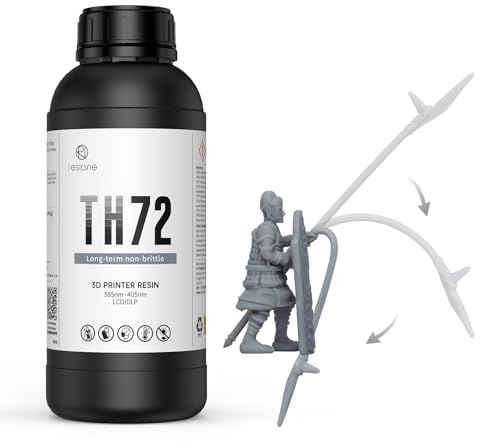 RESIONE UV Resin für 3D Drucker: Flexibles Robustes 3D Drucker Harz- Schlagfestes Langlebiges Photopolymer Resin für Alle DLP/LCD/MSLA 3D-Drucker - Biegsam und Nicht Spröde Mattes Grau 1KG