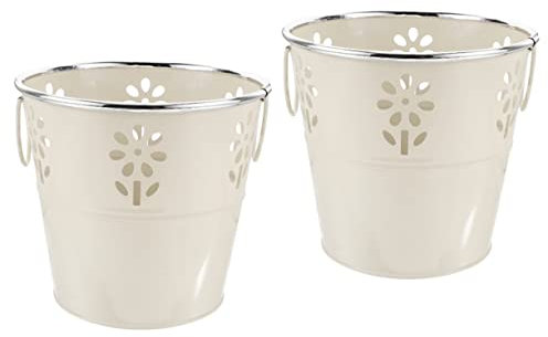 BESPORTBLE 2stücke Kunst Blumeneimer Mit Vintage Design Runder Metall Blumentopf Für Garten Und Innendekoration Für Frische Oder Getrocknete Blumen Geeignet Xhx