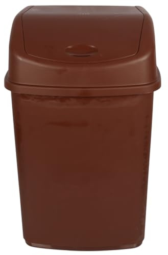 Jolie Max 55L Extra Large Recycling Bin with Swing Lid – Commercial Utility Waste Bin, Available in Yellow, Blue, Green, Brown – Durable and Spacious Trash Solution (BROWN)